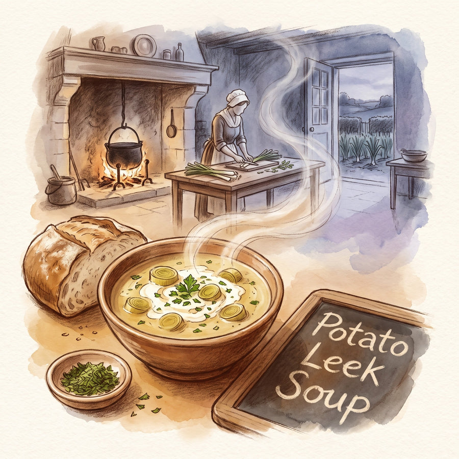 Illustration: Potato Leek Soup, made with Parsley Flakes