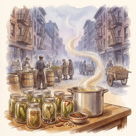 Illustration: Pickling Spice with the Lower East Side of New York in the early 1900s