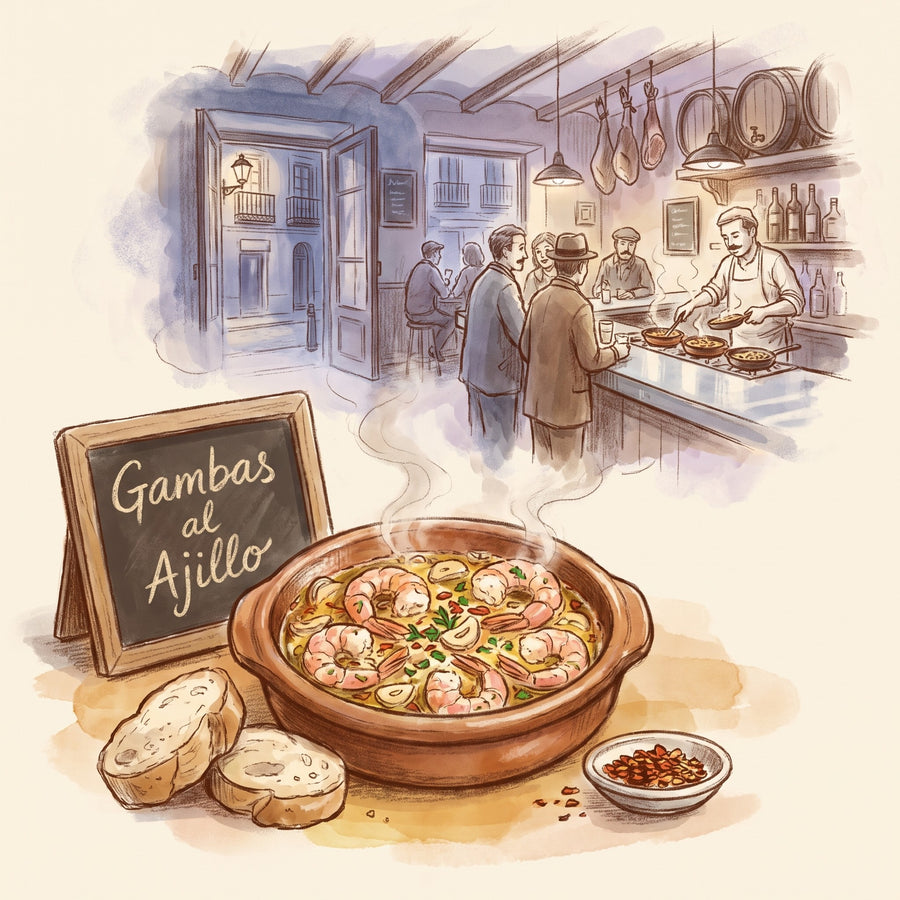 Illustration: Gambas al Ajillo, made with Red Chile Flakes