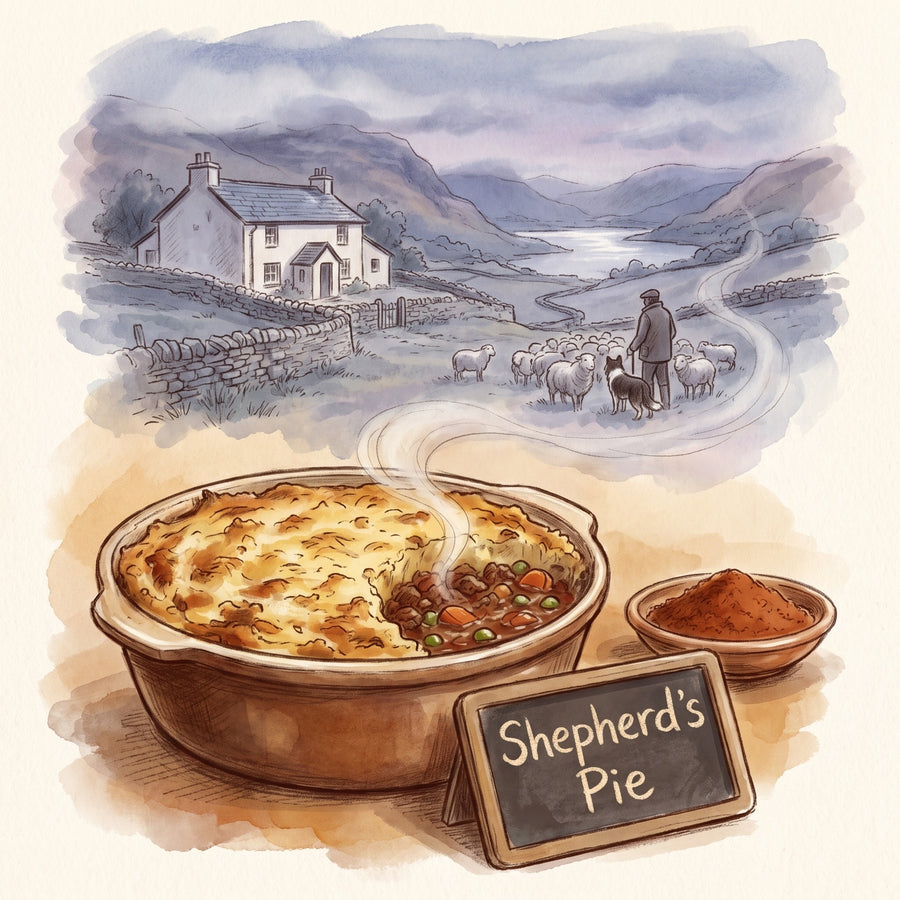 Illustration: Shepherd's Pie, made with Rogan Josh Curry Powder