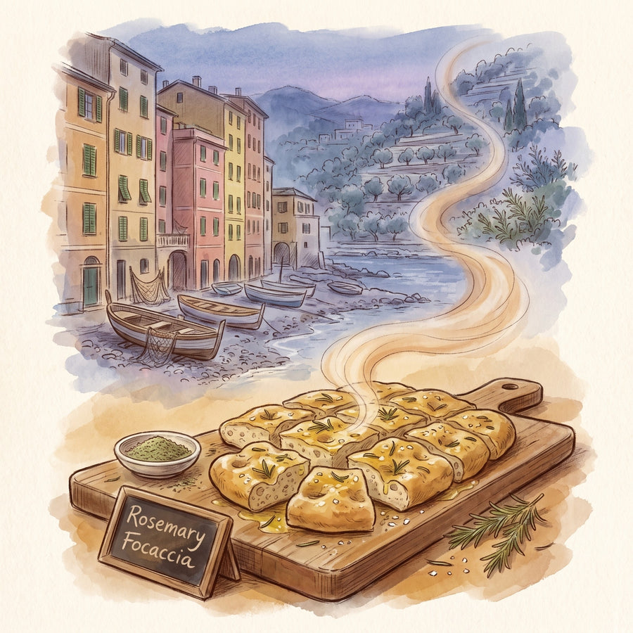 Illustration: Rosemary Focaccia, made with Rosemary