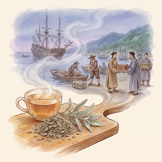 Illustration: Sage, Cut with a Chinese harbour in the early 1600s