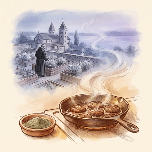 Illustration: Sage, Ground with the island monastery of Reichenau on Lake Constance in the 800s