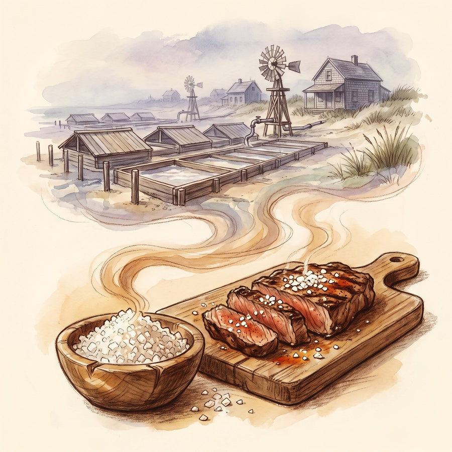 Illustration: Sea Salt, Coarse with the shore of Dennis, Cape Cod, in the early 1800s