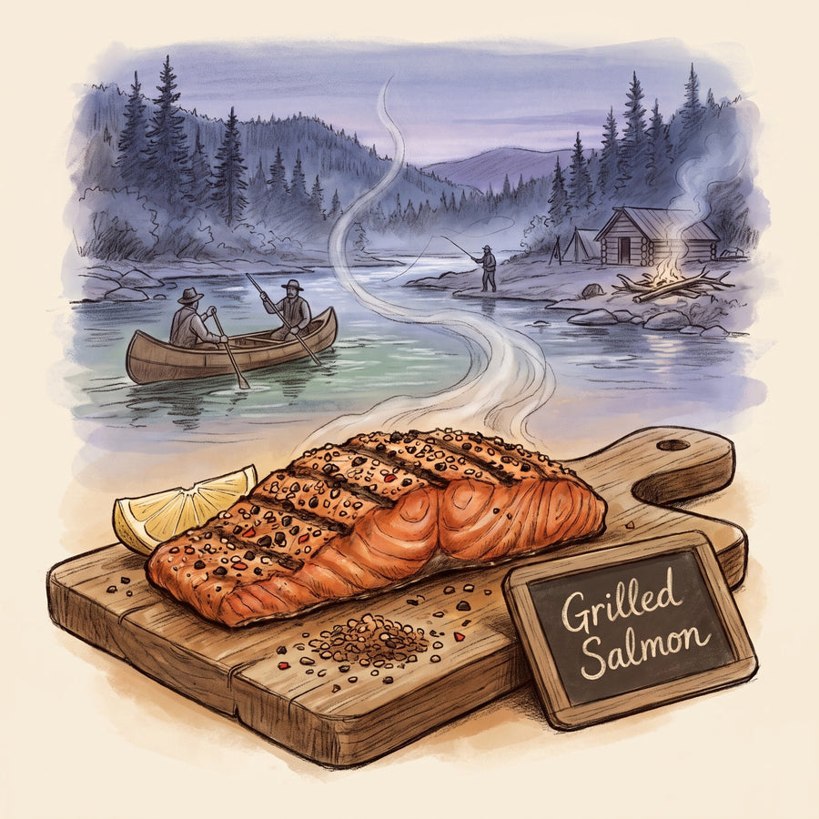 Illustration: Grilled Salmon, made with St. Laurent Steak Spice Blend