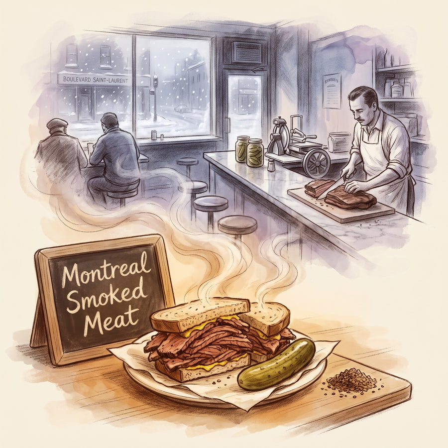 Illustration: Montreal Smoked Meat, made with St. Laurent Steak Spice Blend