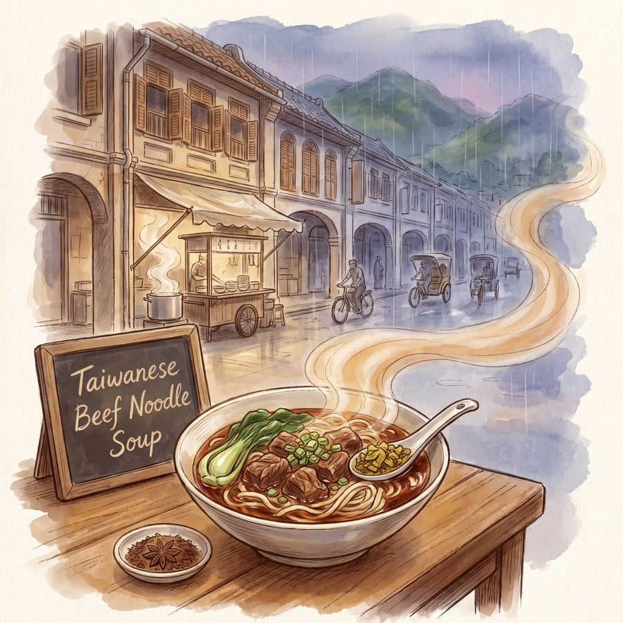 Illustration: Taiwanese Beef Noodle Soup, made with Star Anise