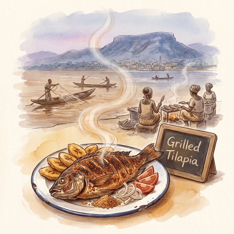 Illustration: Grilled Tilapia, made with Suya