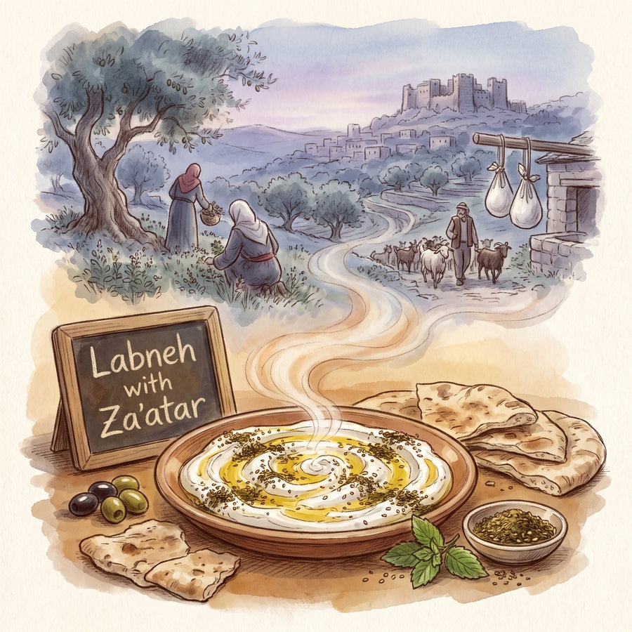 Illustration: Labneh with Za'atar, made with Za'atar