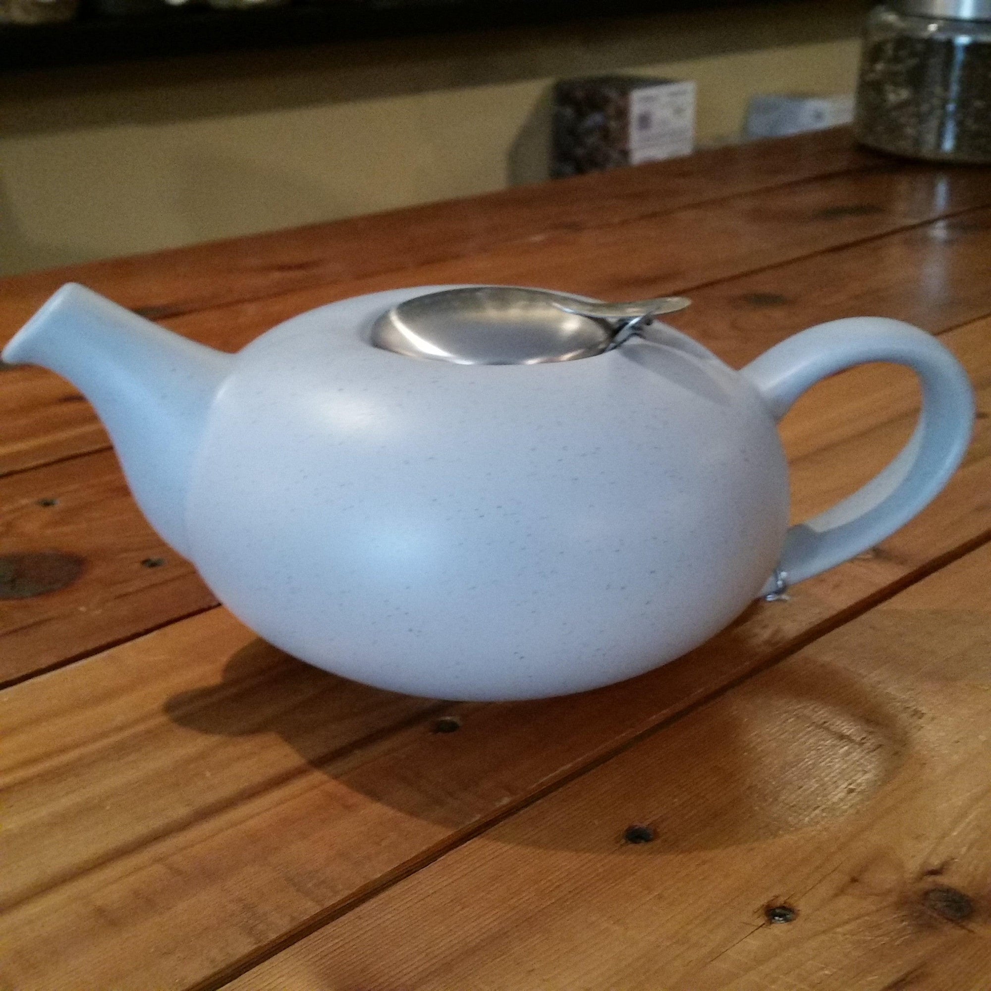 4 Cup Pebble Teapot - Blue Fleck, With Stainless Steel Infuser, London Pottery, No Drip, Loose Leaf Tea