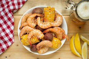 The salty, slightly spicy flavor of our Cape Cod Seasoning works perfectly in a full-on shrimp boil. The heady, seafood-friendly mix permeates the ingredients while they boil, giving this communal, interactive dish a wonderfully deep flavor.