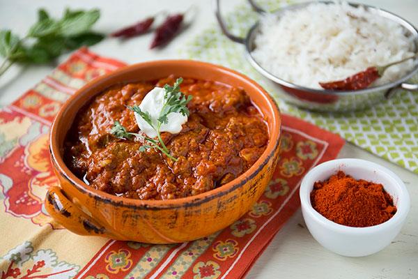 The signature dish of Kashmir, India is widely considered to be rogan josh. Traditionally made with lamb, creating this slow-stewed meal is as easy as adding our Rogan Josh Curry Powder. The flavors of ginger, garlic and chiles blend with fennel and cinnamon to recreate the classic dish.